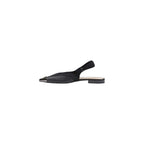 Flache Sandalen aus schwarzem Leder