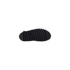 Schwarze flache Ledersandalen