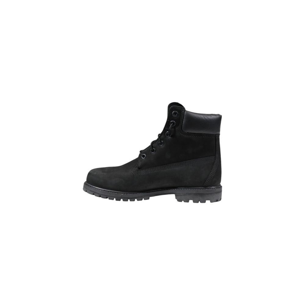 Black Leather Lace-Up Boots