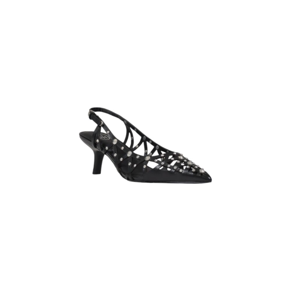 Black Leather High Heel Pumps