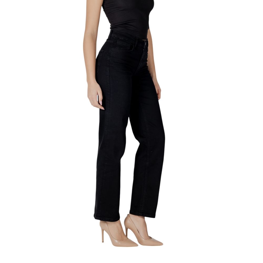 Black Cotton Relaxed Fit Jeans