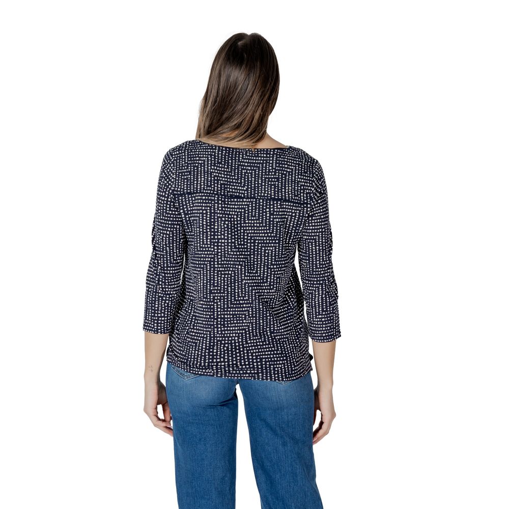 Blue Viscose Long Sleeve T-Shirt