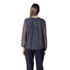 Blue Polyester Blouse