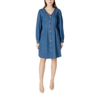 Blue Cotton Short Dress