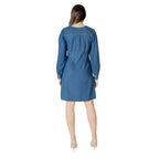 Blue Cotton Short Dress