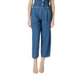 Blue Cotton Cropped Jeans
