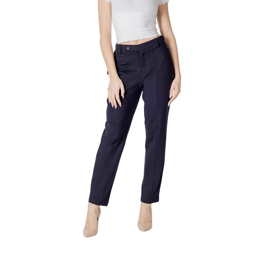 Blaue Viskose Freizeithose