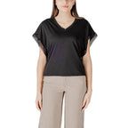 Schwarzes Baumwoll-T-Shirt