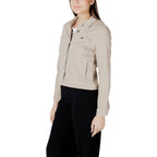 Beige Jeansjacke aus Baumwolle