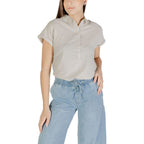 Beige Leinenbluse
