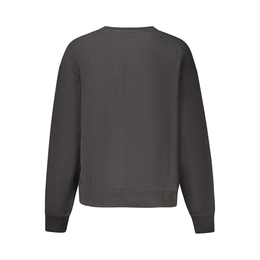 Schwarzes Damen-Sweatshirt aus Baumwolle