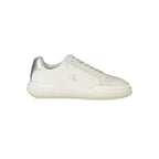 Weiße Polyurethan-Sneaker für Damen