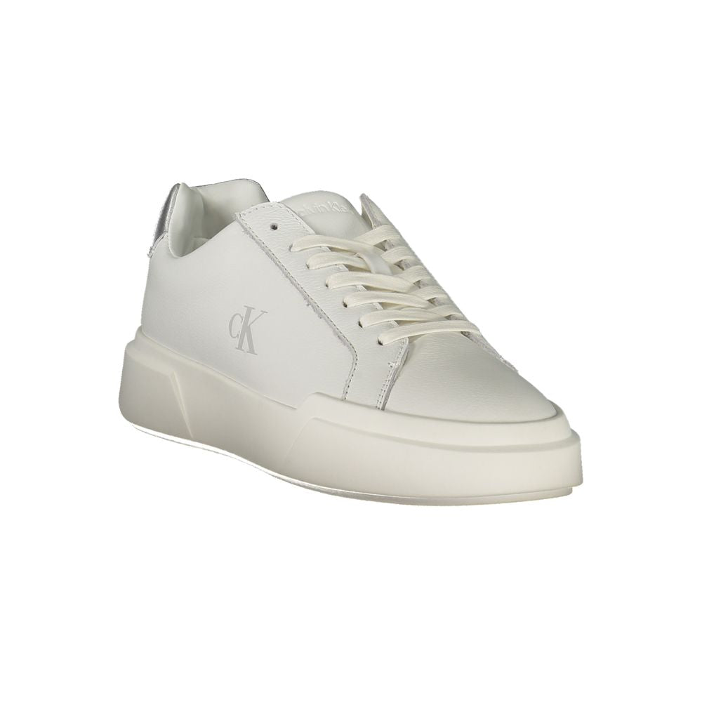 Weiße Polyurethan-Sneaker für Damen