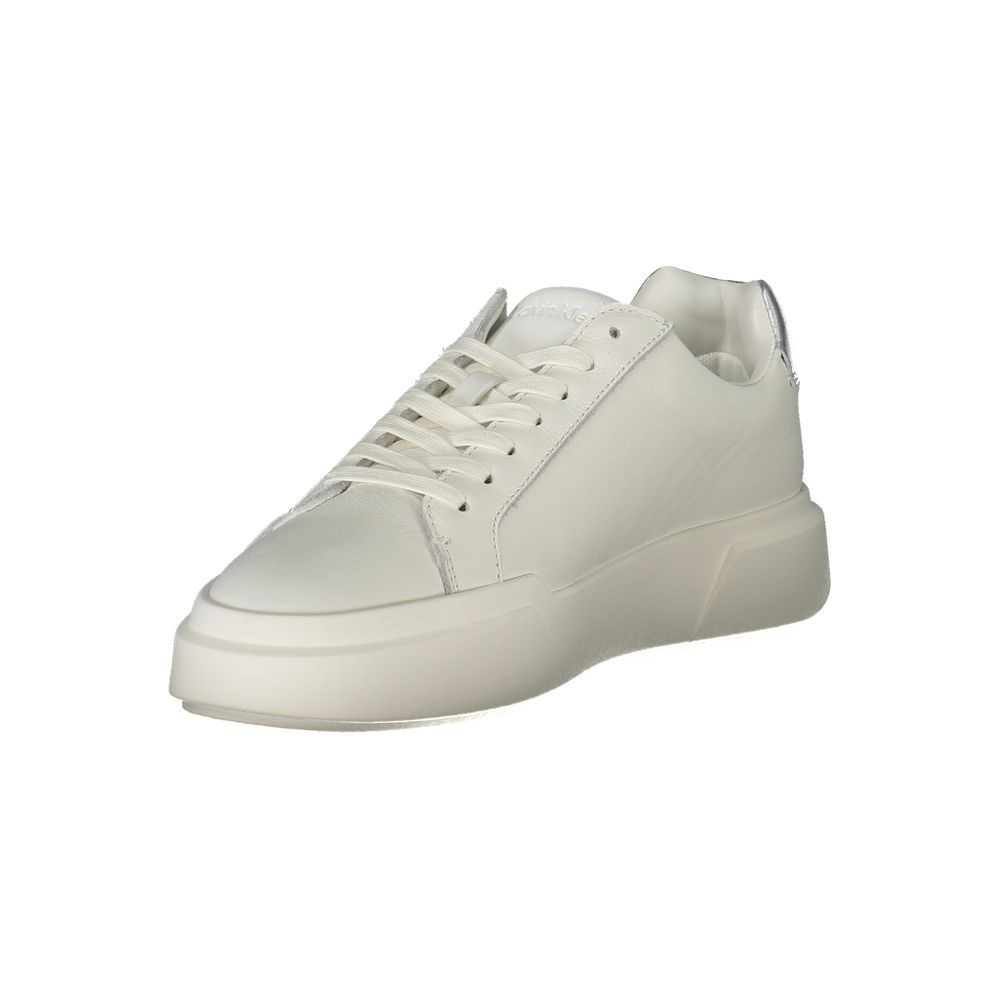 Weiße Polyurethan-Sneaker für Damen
