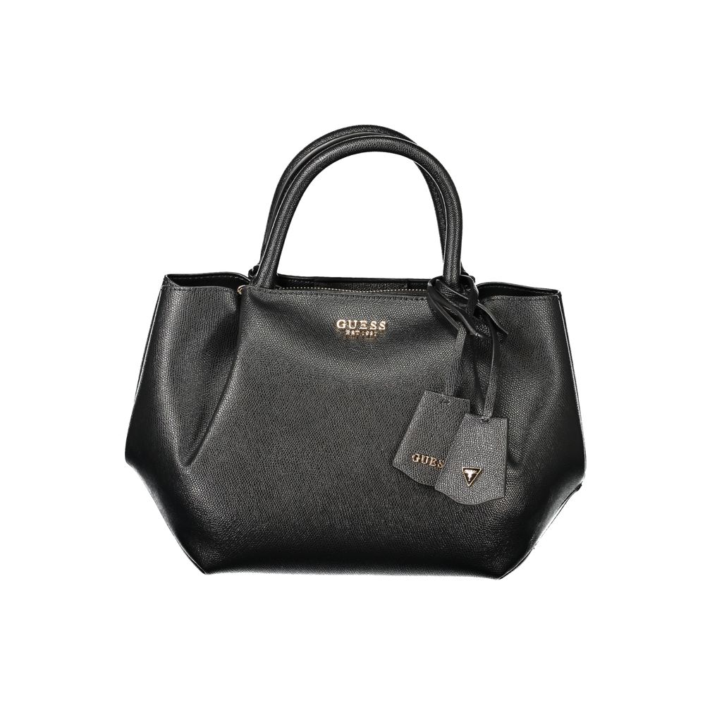 Schwarze Damenhandtasche aus Polyurethan