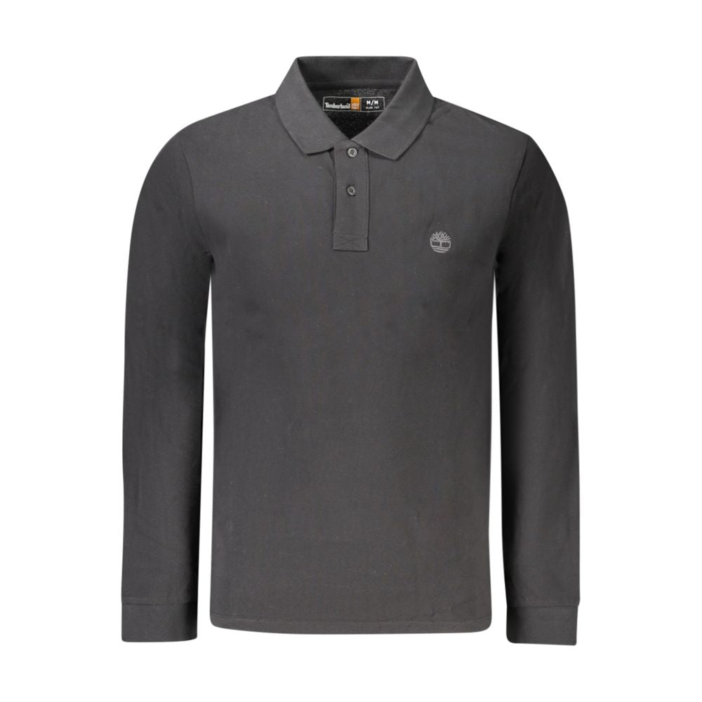 Schwarzes Poloshirt für Herren aus Baumwolle
