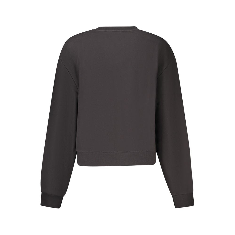 Schwarzes Damen-Sweatshirt aus Baumwolle