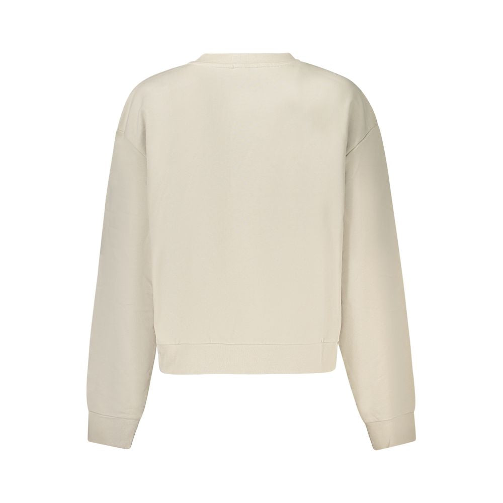 Beiges Baumwoll-Sweatshirt für Damen