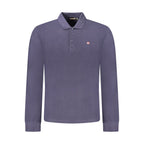 Blue Cotton Men Polo Shirt