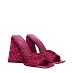 Pinke Plateau-Sandalen aus Plastik