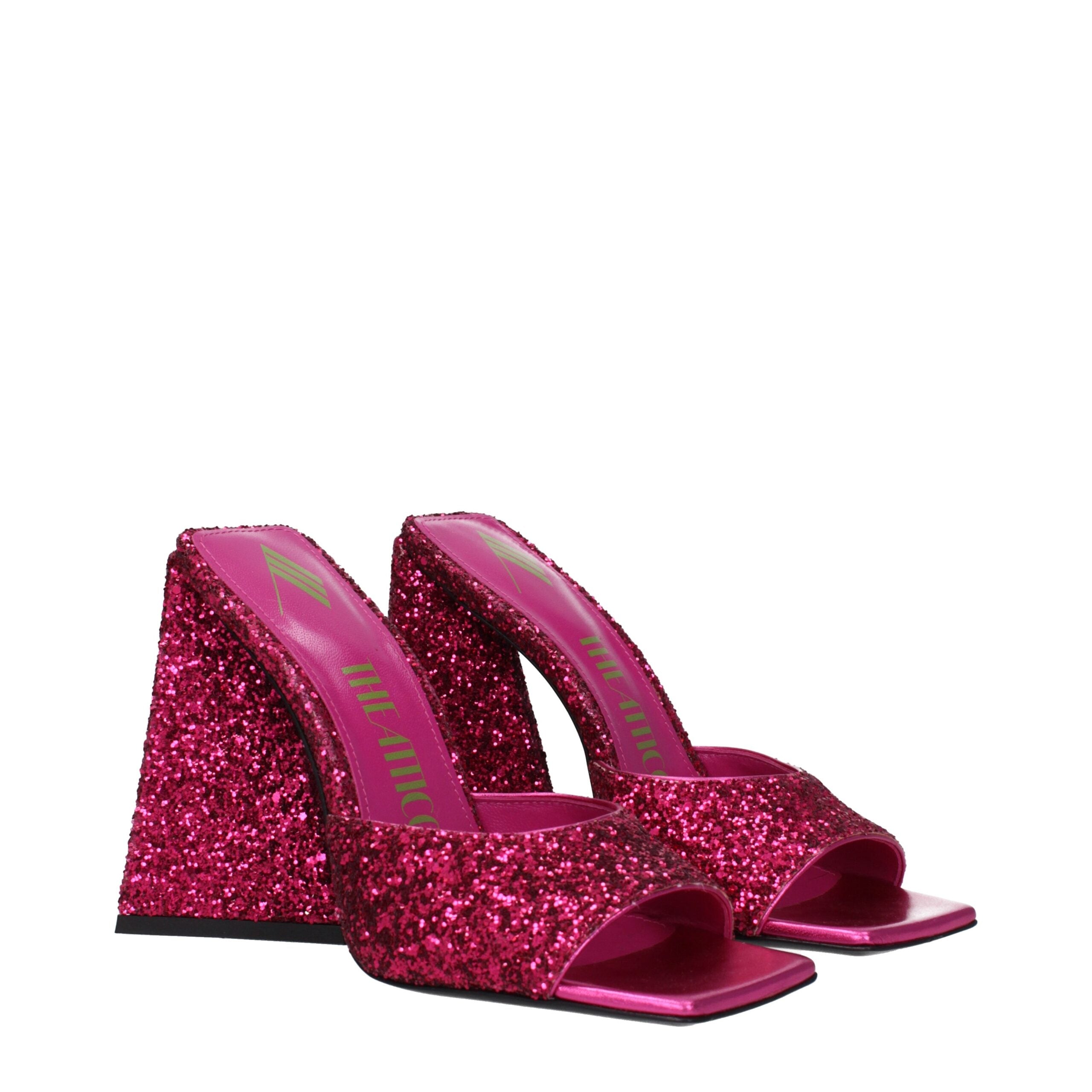 Pinke Plateau-Sandalen aus Plastik
