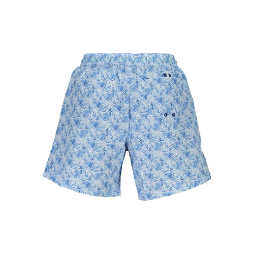 Light Blue Polyester Men's Swim Trunk
