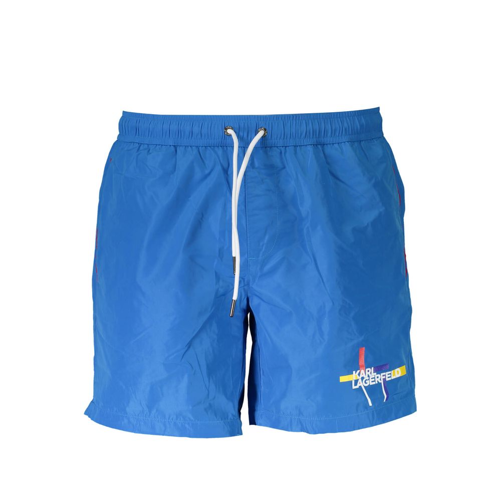 Blauer Polyester Herren Badeshort