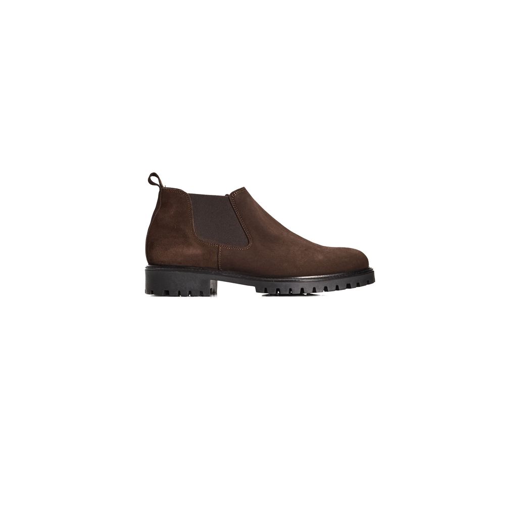 Herrenstiefel aus braunem Kalbsleder