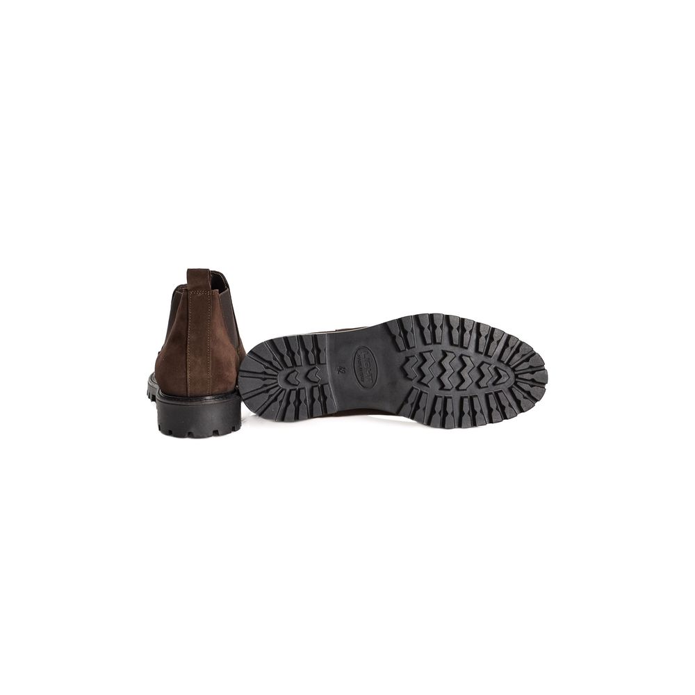 Herrenstiefel aus braunem Kalbsleder