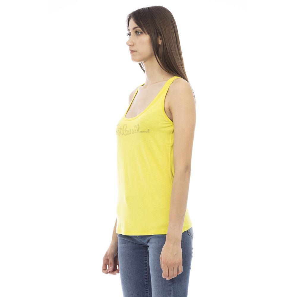 Gelbes Viskose Damen Top