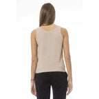 Damen-Top aus beigefarbener Wolle