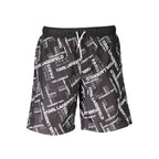 Black Polyester Men's Swim Boxer