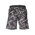 Black Polyester Men's Swim Boxer