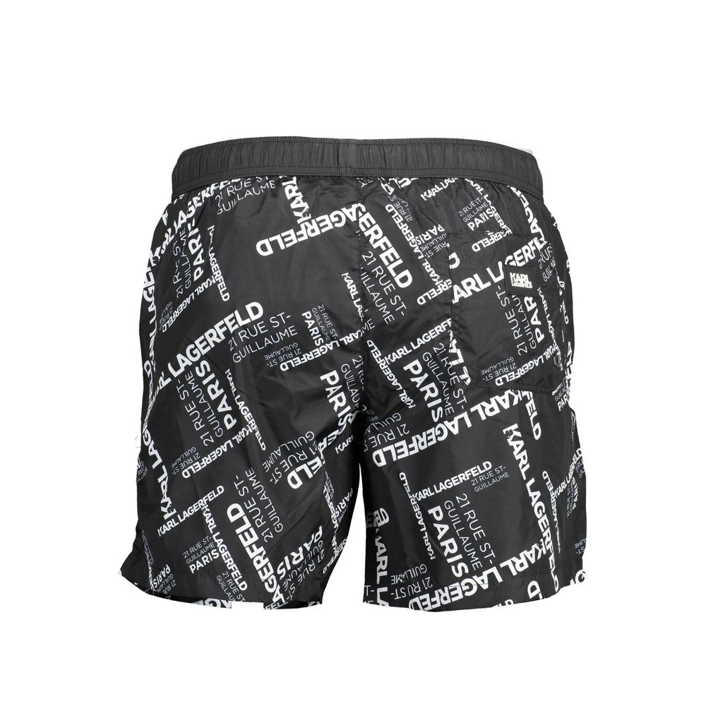 Badehose für Herren aus schwarzem Polyester