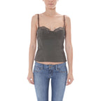 Green Elastane Sleeveles T-Shirt