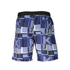 Blue Polyester Men's Swim Trunks