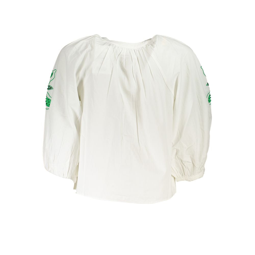Weißes Polyester-Damenhemd