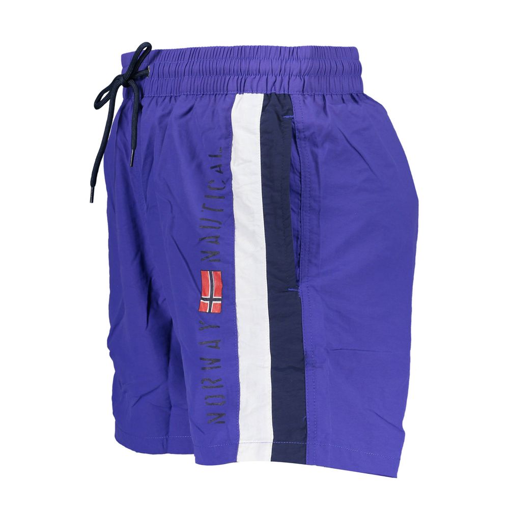 Blauer Polyamid-Badeshorts für Herren
