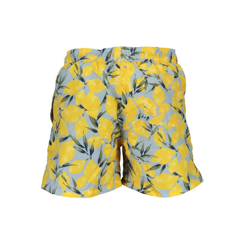 Light Blue Polyester Men's Swim Boxer