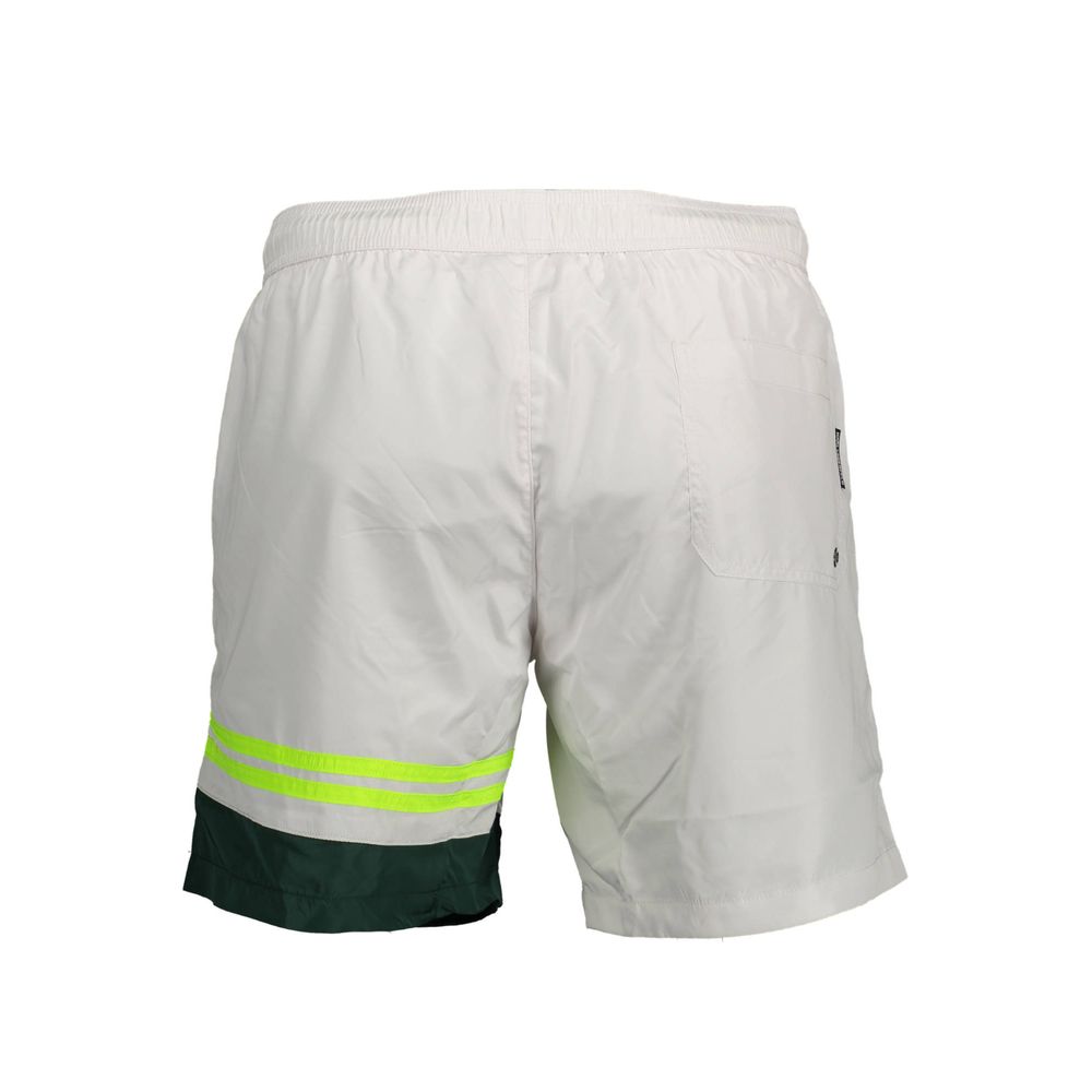 Weißer Polyester Herren Badeshorts
