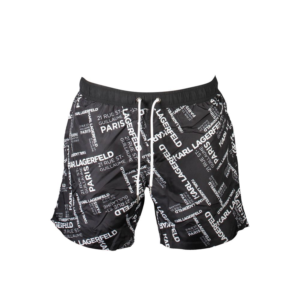 Schwarze Polyester Herren Badehose