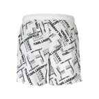 Weiße Polyester Herren Badehose