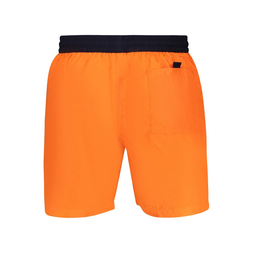 Orange Polyamide Men's Swim Boxers