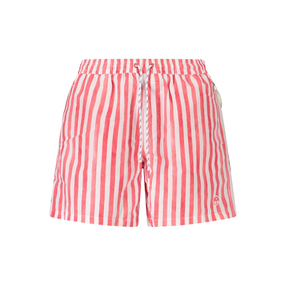 Rote Polyester Badeshorts für Herren