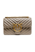 Grey Leather Love One Mini Shoulder Bag