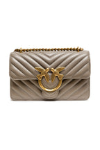 Grey Leather Love One Mini Shoulder Bag