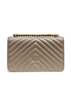 Grey Leather Love One Mini Shoulder Bag