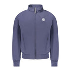 Blue Polyester Men's Bomber Jacket