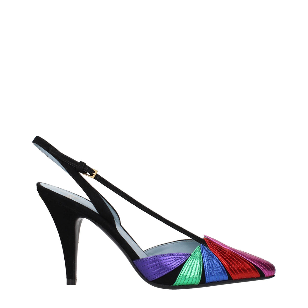 Schwarze Lederpumps mit hohem Absatz