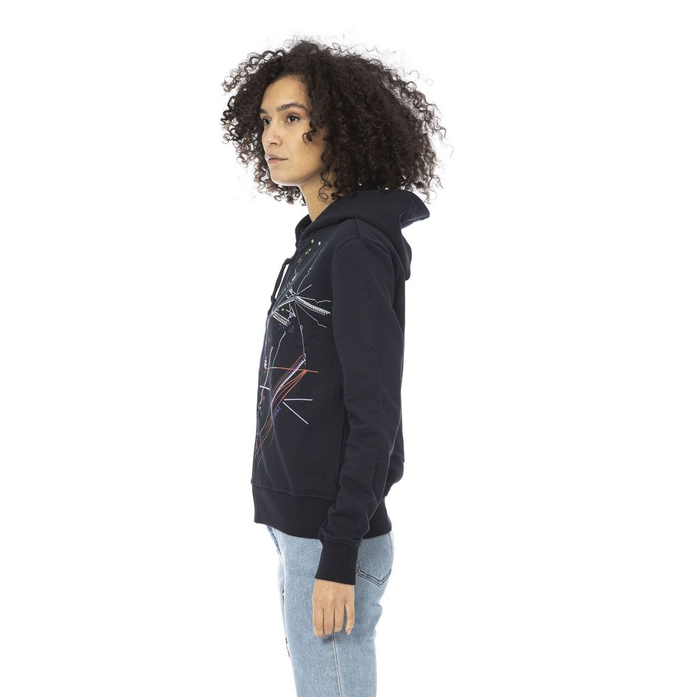 Blaues Damen-Sweatshirt aus Baumwolle